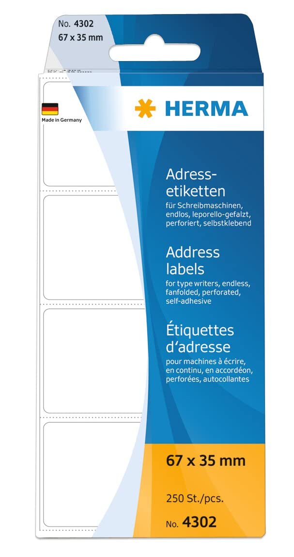 Herma 67 x 37 mm Paper Matt Address Labels - White (Pack of 250)