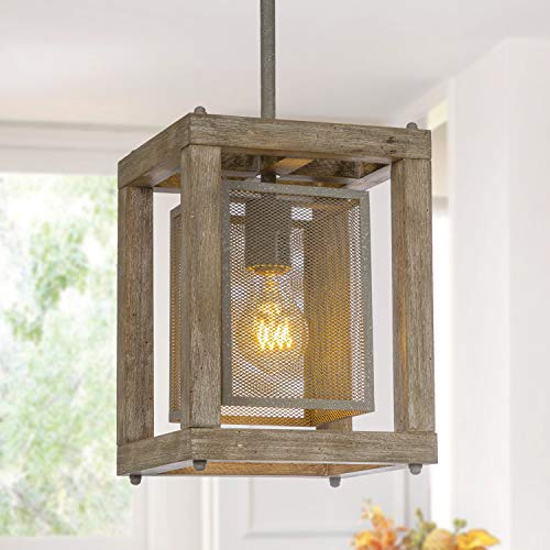 GEPOW-Farmhouse-Pendant-Lighting-Wood-Hanging-Light-Fixture-with-Rustic-Metal-Cage-Shade-for-Kitchen-Island-Dining-Room-Bedroom-Foyer-and-Hallway