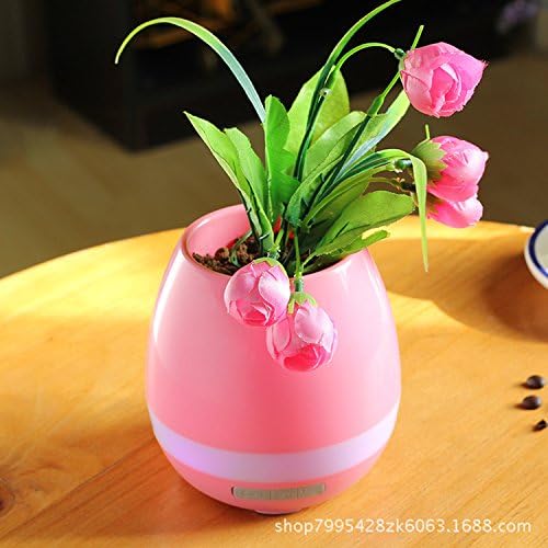 NPOLE Music Plant Flower Planter Pot Smart Bluetooth Speaker Wireless Touch Plant Piano Music Playing Rechargeable Night Light Flowerpot for Office Home Decor Creative Gift