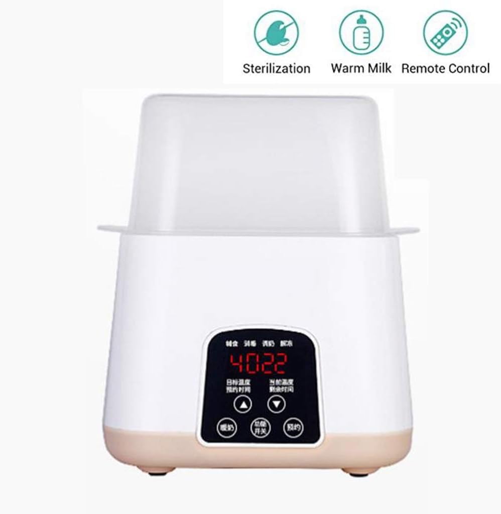 Bottle Steriliser and Dryer Electric Baby Bottle Sterilizer,Digital LCD Display for Sterilizing,Drying, Warming Milk,Heating Food with Remote Control (Color : Beige)