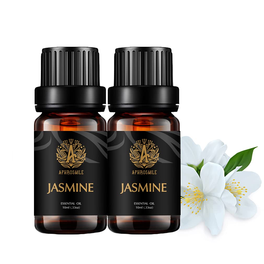 Aromatherapy Essential Oils Set, 100% Pure & Therapeutic Grade Jasmine Essential Oils Scent Set, 2 * 10ml Aromatherapy Essential Oils Fragrance Oils Set for Diffuser, Humidifier, Massage, Skin Care