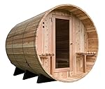 Almost Heaven Saunas Weston Canopy Barrel Sauna (6 person) (Rustic Red Cedar)