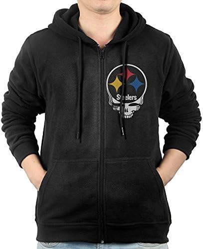 NEW Winter Steelers Skull Hoodie Sweatshirt Full Zipper Men Side Pockets