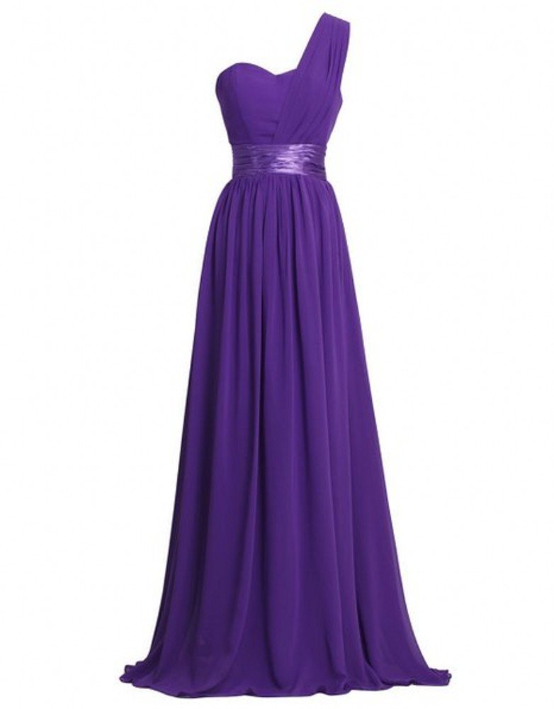 Miranda's Bridal Women's One Shoulder Sweetheart Corset A Line Long Bridesmaid Dress