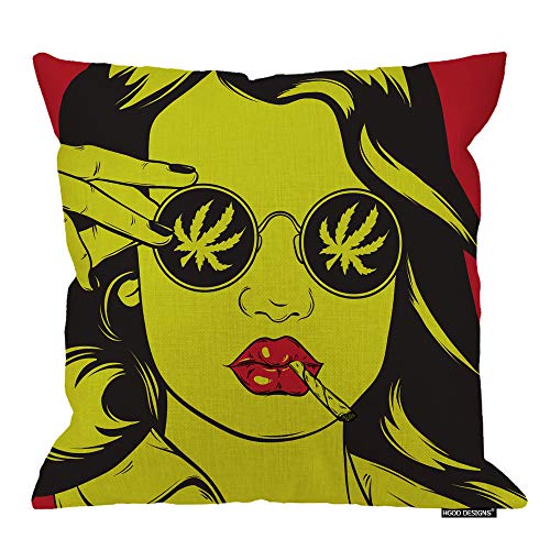 Amazon Com Hgod Designs Girl Pillow Case Cool Girl With Roll Up