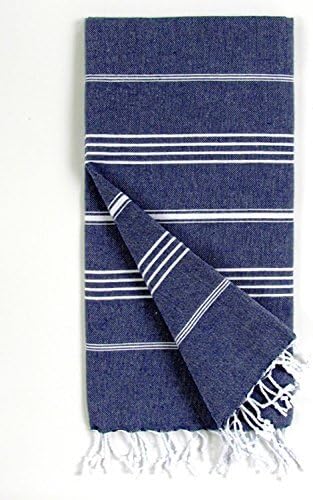 That Haus Large Cali Turkish Hammam Bath Towel, Dark Blue Large - 180cm x 100cm