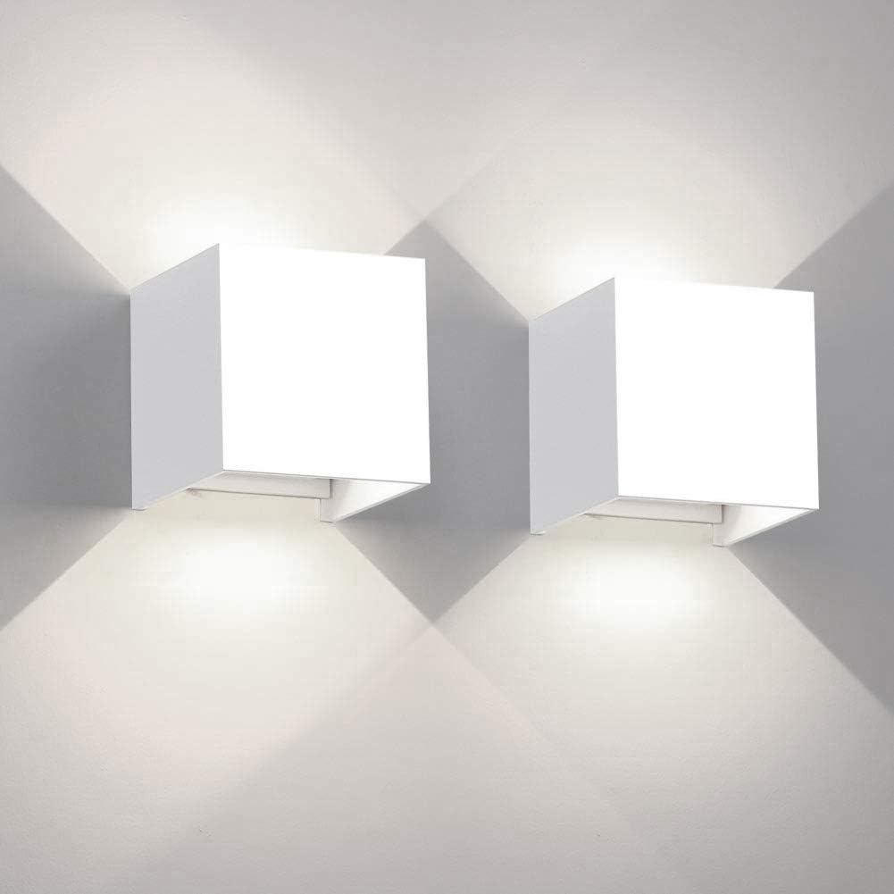 2 Pcs 12W LED Modern Wall Lights Waterproof Aluminum Wall Lamp