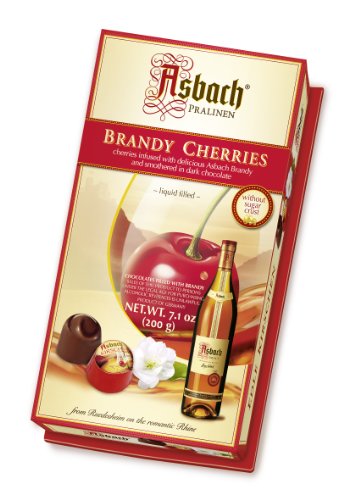 RCP Asbach Kirsch-Pralinen, Zartbitter-Schokolade, Alkoholhaltig, Tolles Geschenk, 200 g
