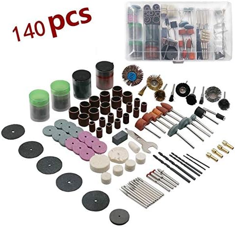 140Pcs Multi Purpose Rotary Multi Tool Kit Electric Grinder Accessory Set Grinding Head Resin Cutting Piece Sandpaper Ring Brush Engraving Milling Cutter