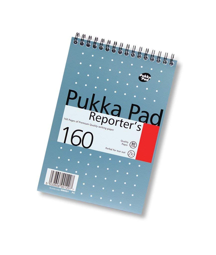 1 x Pukka Pad Reporter's 160 Page Notepads 140 x 205 mm (Metallic Blue Cover)