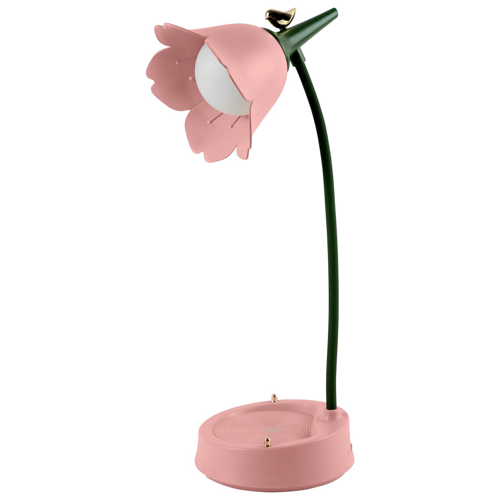 himmel Children's Desk Lamp, Dimmable LED Table Lamp with 3 Colour Temperatures, Rechargeable Desk Lamp with Touch Sensor and Flexible Arm, USB Bedside Lamp for Reading, Learning (Pink)