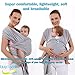 Super Soft Baby Sling Wrap Carrier -Free Adorable Baby Hat-Natural Cotton (GRAY)