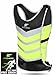High Visibility Reflective Running Vest | Hi Vis Safety Vest with Pocket and Zipper for Biking, Motorcycle and Dog or Night Walking | Waterproof Neon Vests for Men and Women with 6 Adjustable Straps