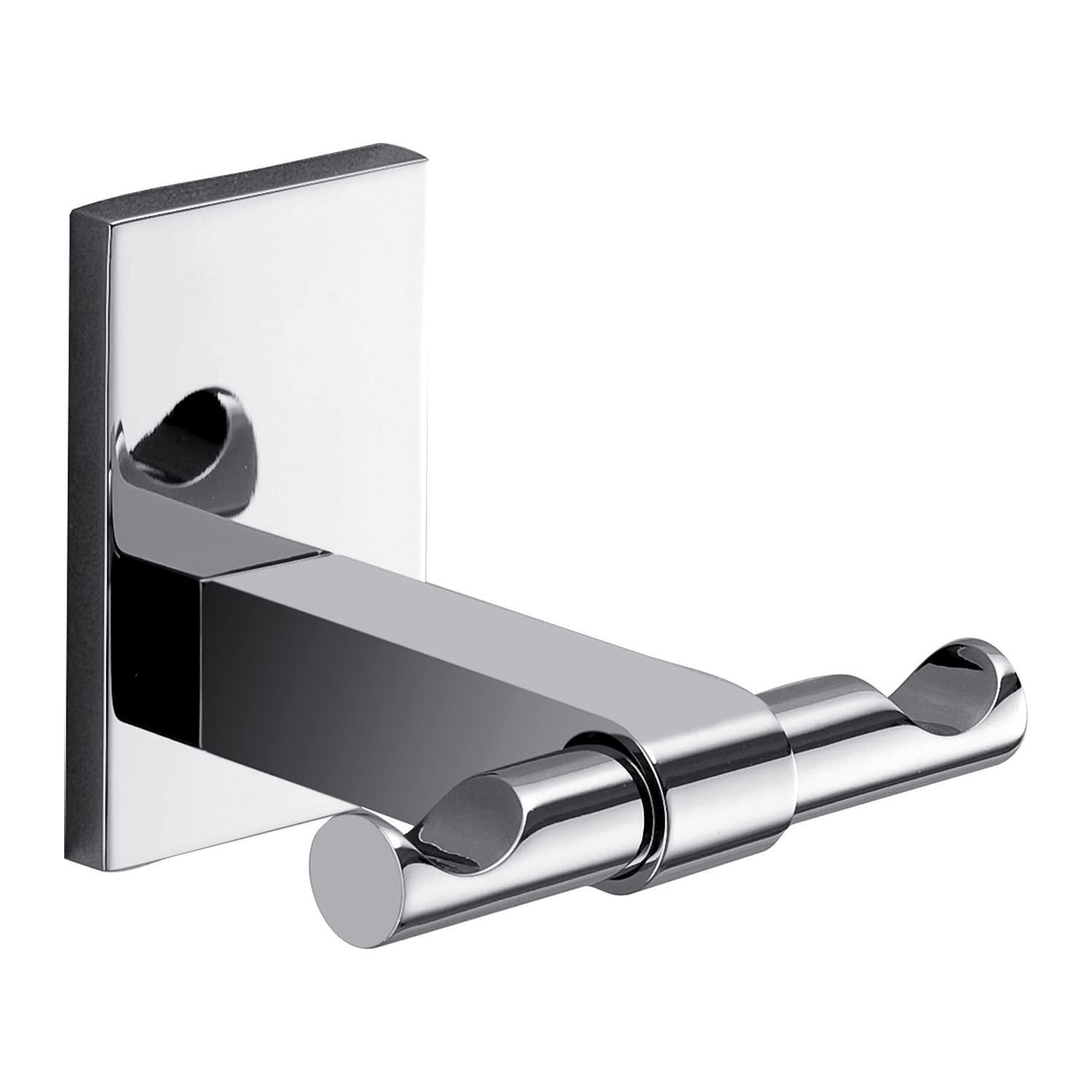 Gedy G-Singapore Double Coat Rack, Chrome Finish, Measures 6 x 7.5 x 6.5 cm, Stainless Steel and Cromall Towel Holder, 10 Year Warranty, R&D Design, Unique