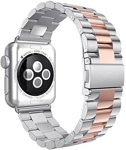 Gytech Iwatch Apple Watch Straps Stainless Steel Metal Replacement Bracelet Strap Apple Watch Series 1 2 3 Strap for 38mm 42mm Band size 38mm (rose gold)