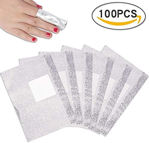 PrettyDiva Nail Polish Remover Soak Off Gel/Shellac Remover Foils Nail Wraps with Cotton Pad(100 Pcs)