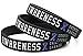 Inkstone Purple Awareness Ribbon Silicone Rubber Wristbands…