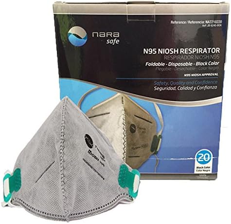 Nara Safe NA7210220 Particulate Respirator N95, Personal Protective Equipment, Gray, 20 Count