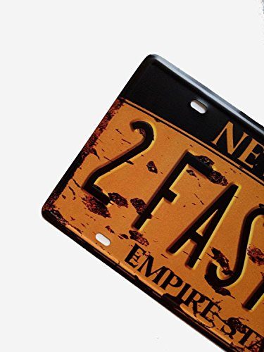 ERLOOD New York 2FAST4U, Empire State, United States,Retro Vintage Auto License Plate Tin Sign Embossed Tag Size Home Pub Bar Decor 6 X 12