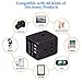 Travel Adapter, Goojodoq All-in-one Power Adapter 3-USB Port and 1-Type C, Advanced with LED Power Indicator, Travel Converter for US, UK, EU, AUX (Black) and Majority Countries and Areas