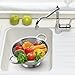 Wirezoll Pro Chef Kitchen Tools Stainless Steel Colander Strainer - Metal Kitchen Sink Pasta Drainer with Wide Grip Basket Handles to Strain Large Pots Noodles, Fruits, Vegetables