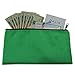 DALIX Bank Bags Money Pouch Security Deposit Utility Zipper Coin Bag Green 2 Pack