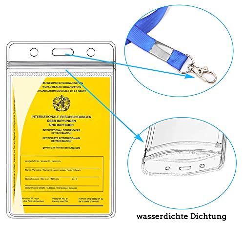 Impfpass Hülle, 93 * 130mm impfpass erwachsene -Transparent und Hartplastik,Wasserdichte,Reißfeste Impfpasshülle
