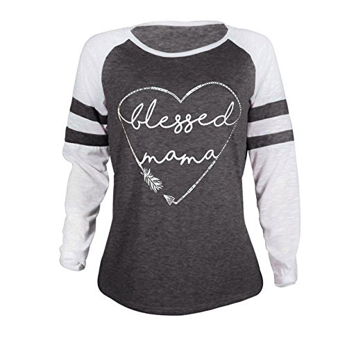 Liraly Tops for Women Sexy 2018, Ladies Long Sleeve Letter Blouse Top Patchwork T Shirt - Thumbnail 2