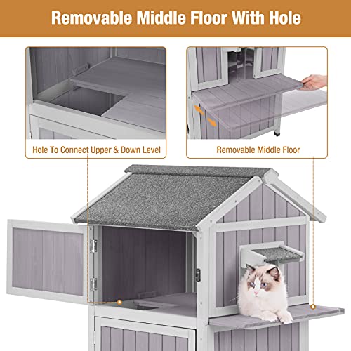 Outdoor Cat Houses for Feral Cats Weatherproof Outside Cat Shelter
