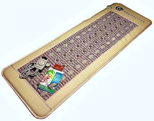 Sauna Floor Mat Pad 6 Feet L FAR Infrared Healing Heat Jade, Tourmaline Amethyst Therapy Stones, Manage Pain, Wired Remote Control, FullMat-011A