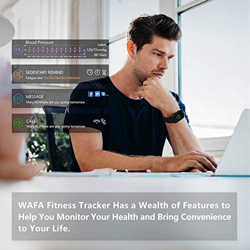 WAFA Fitness Tracker with Heart Rate Blood Pressure Monitor, Waterproof