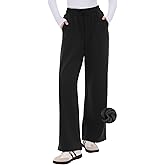 CAMPSNAIL Womens Fleece Lined Sweatpants Wide Leg Winter Warm Thermal Straight Leg Baggy Lounge Sweat Pants with Pockets