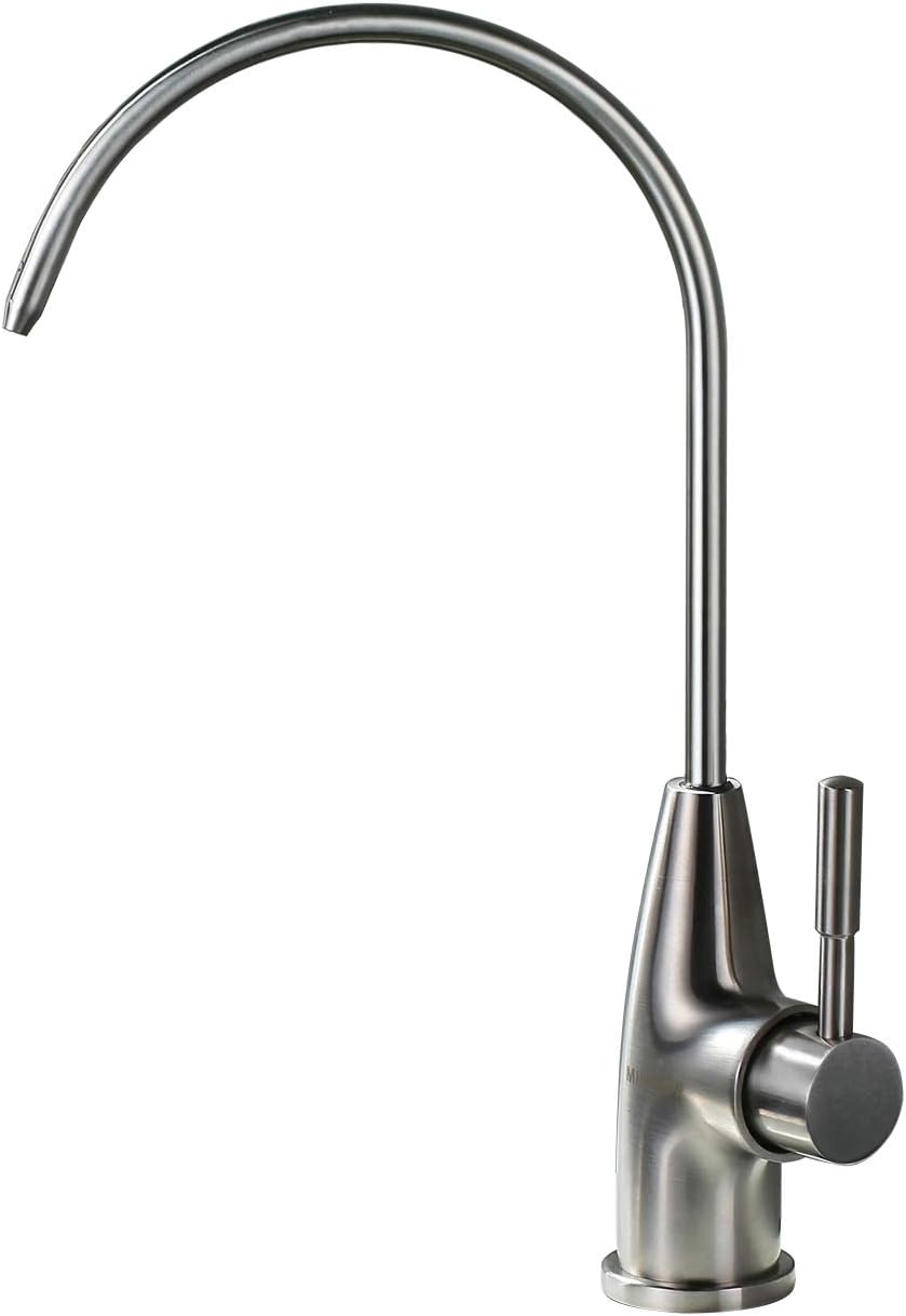 Water Filter Faucet, Fits most reverse osmosis water filtration system, Kitchen Bar Sink Purifier Drinking Water Faucet, Stainless Steel๏ผLead-Free, Brushed, Single Handle