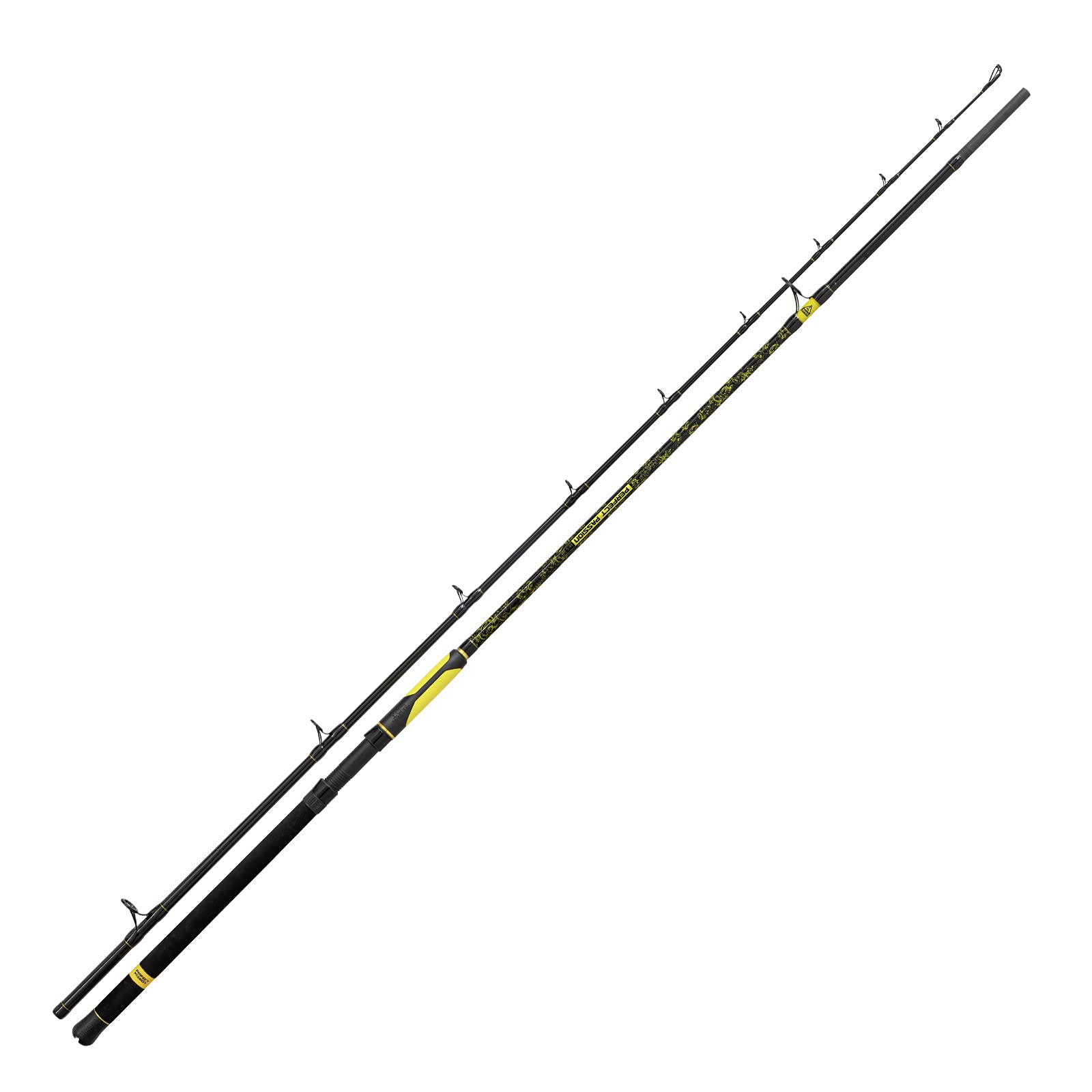 Black Cat Premium Catfish Rod Perfect Passion XH-S Fishing Rod Versatile with IM6 Blank Catfish Fishing in 5 Lengths Black/Yellow 3.20 m