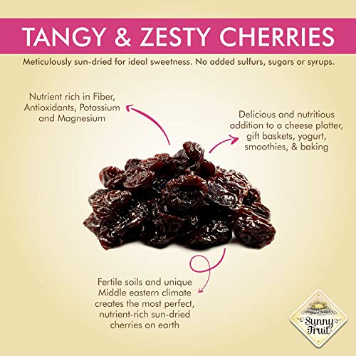 ORGANIC Dried Tart Cherries Sunny Fruit (6 Bags) (5) 0.7oz Portion