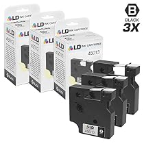 LD &copy; Compatible Dymo 45013 Set of 3 Black on White Tapes for Dymo LabelManager & LabelPoint Label Makers