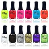 High Quality Long Lasting Quick Drying No Chip Professional 12 Piece Urban Nail Polish Set, Includes Pearl, Glitter, and High-shine Colors