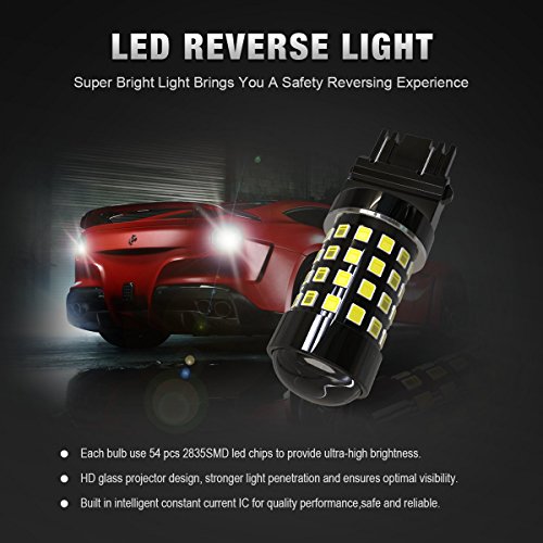 KAFEEK 2x Super Bright 2835 Chipsets 1200 Lumens 3056 3156 3057 3157 LED Bulbs with Projector for Backup Reverse Lights, White - Thumbnail 5
