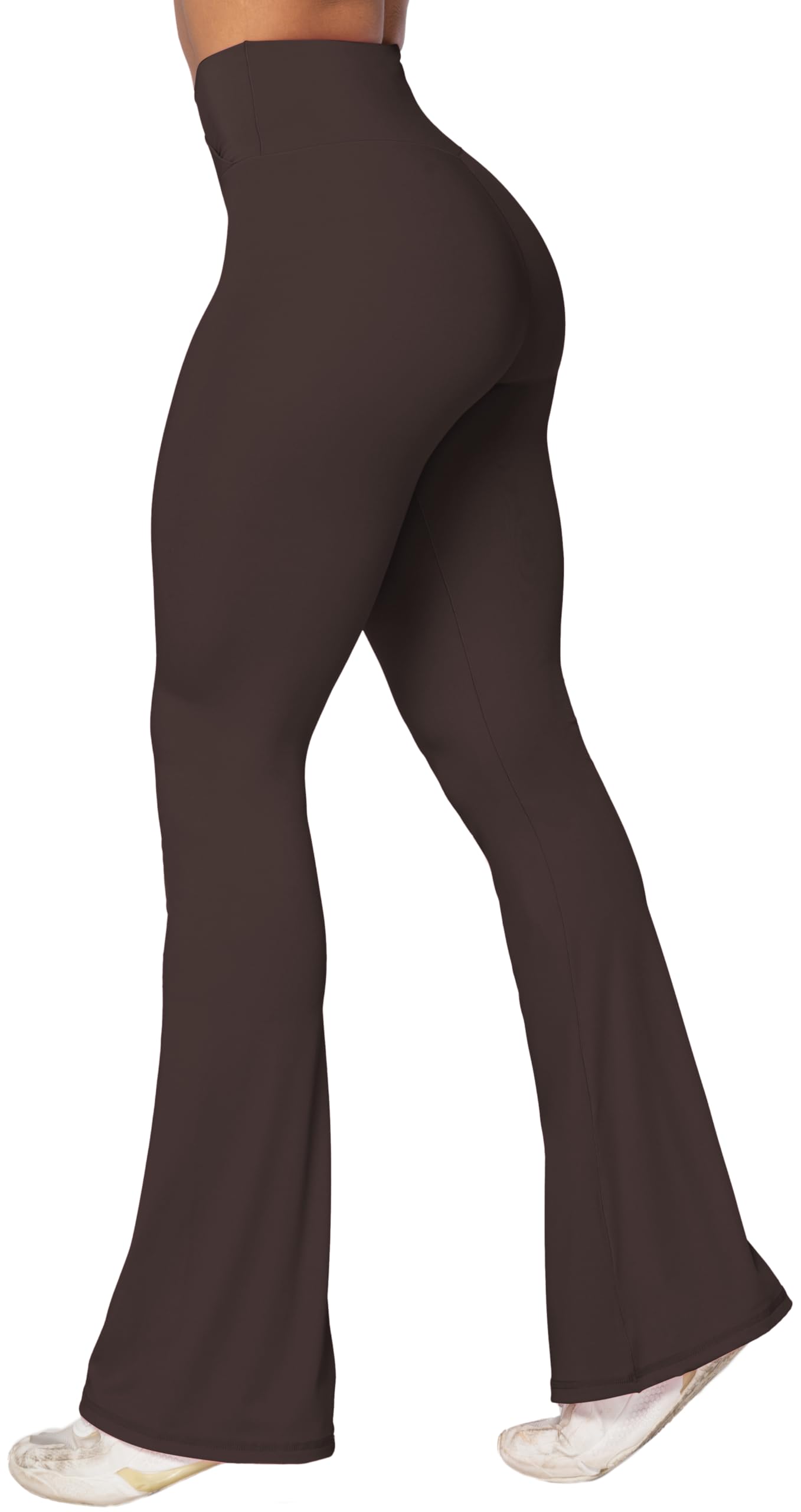 Photo 1 of ***CORRECT ITEM***Sunzel Flare Leggings, Crossover Yoga Pants with Tummy Control, High-Waisted and Wide Leg, 28" Inseam, Java Brown Medium
