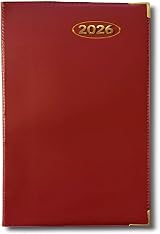 PaulStore 2026 Diary Pocket Small Week to View with Metal Edge Red