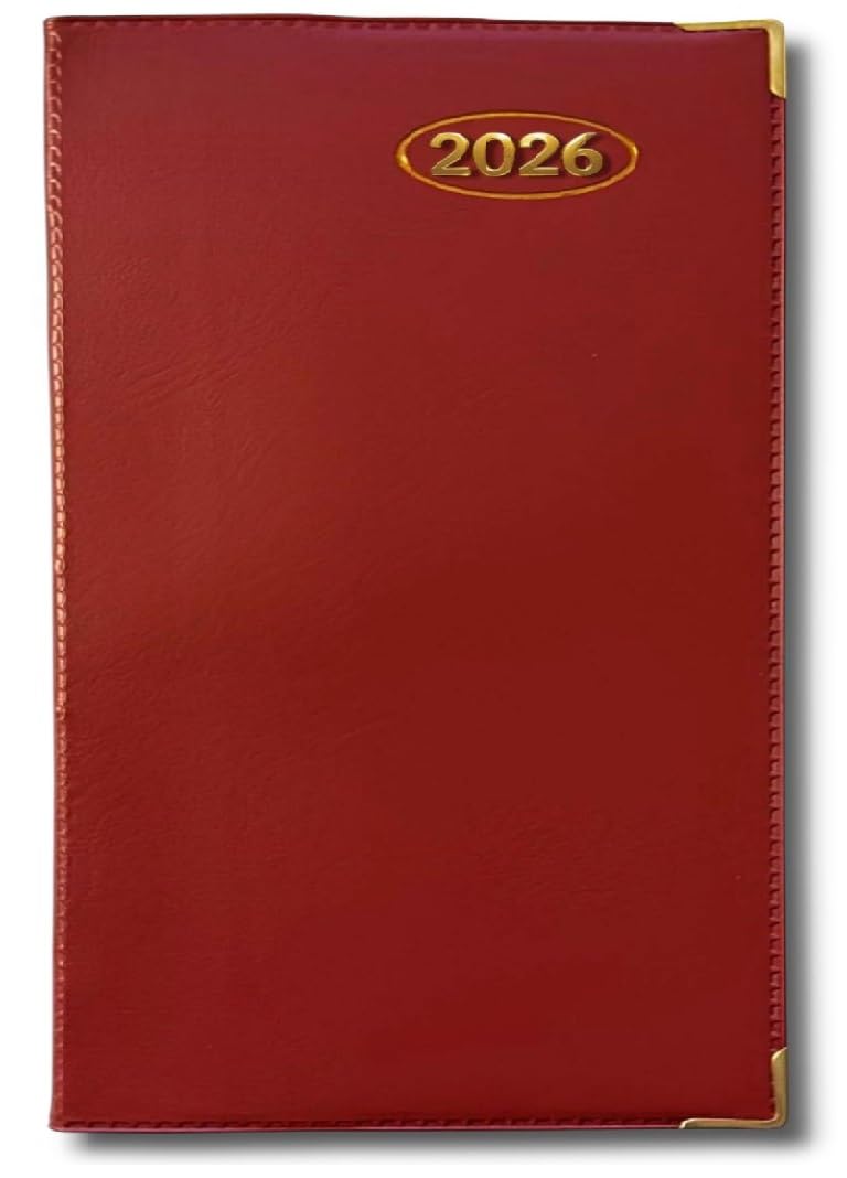 PaulStore 2026 Diary pocket small week to view with metal edge (Red)