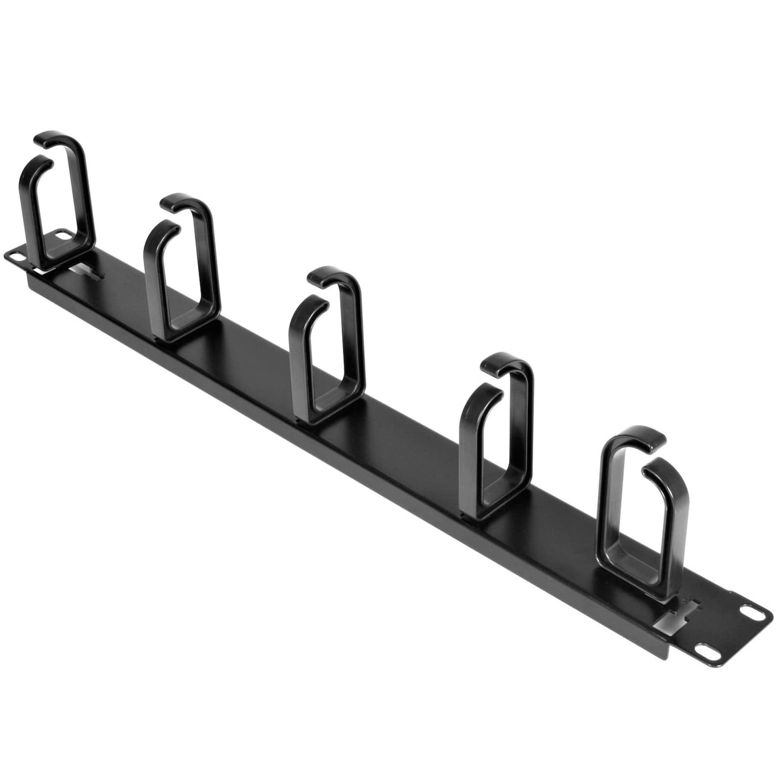 StarTech.com 19” Server Rack Cable Management Panel w/ D-Ring Hooks - 1U Horizontal or Vertical Wire and Cord Manager - Metal (CABLMANAGER2)