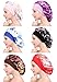LOYALLOOK 6PCS Soft Satin Sleep Cap Hair Bonnet for Women Wide Band Sleep Hat Hair Loss Salon Bonnet Cap Set