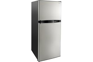 RecPro 10 Cu Ft 12V RV Refrigerator | Black Frost-Free Fridge with Freezer | Double Door, Adjustable Shelves, Reversible Door, Built-In Lock | 23.5”W x 26”D x 59”H | Off-Grid & Dry Camping Ready
