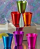 Set of 6 Retro Aluminum Shot Glasses