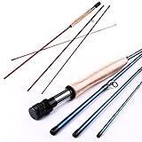 Sougayilang Fly Fishing Rod 4 Piece 9 Feet Graphite Carbon Fly Fishing Pole for Trout Salmon Carp Pikes Fly Fishing