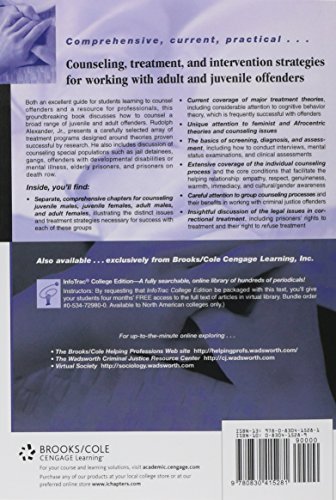 Counseling, Treatment, and Intervention Methods with Juvenile and Adult Offenders (Counseling with Juvenile & Adult Offenders)