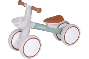 KidRoller Kid's Balance Bikes for 1 Year Old Boys and Girls, 12-36 Months Toddler Ride-on with Adjustable Seat and a Front Basket, First Birthday Gifts (Green)
