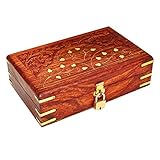 Christmas Gifts Handmade Wooden Jewelry Box With Free Lock & Key Keepsake Box Treasure Chest Lock Box Watch Box Storage Box Trinket Holder 8 x 5 Inches Anniversary Housewarming Gift Ideas