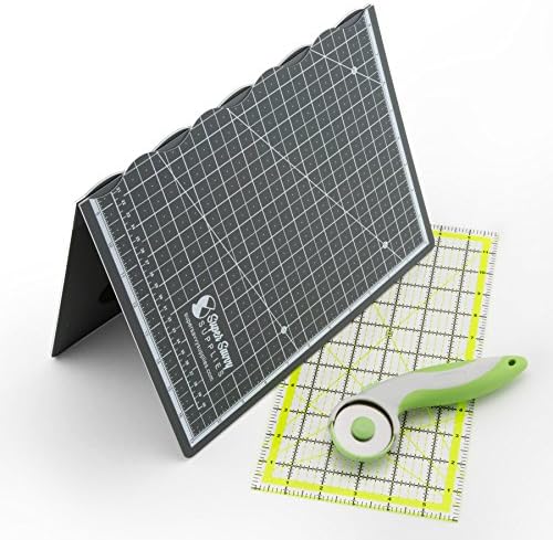Super Savvy Supplies Quilting Kit With A3 Cutting Mat - 45mm Rotary Cutter- 6"x12" Quilting Ruler Suitable For Paper, Card &amp; Fabric Crafts. An Easy &amp; Fun Arts &amp; Craft Project Kit for Adults &amp; Teens